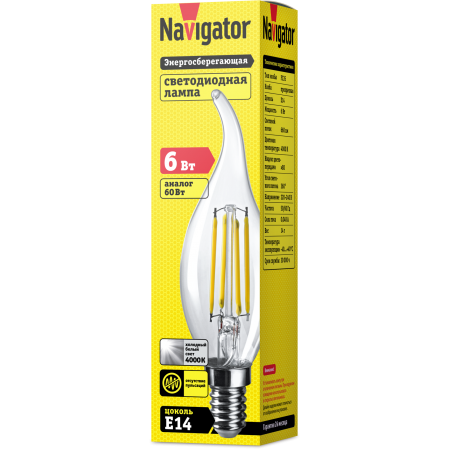 Лампа Navigator 61 357 NLL-F-FC35-6-230-4K-E14 от магазина Диал Электро