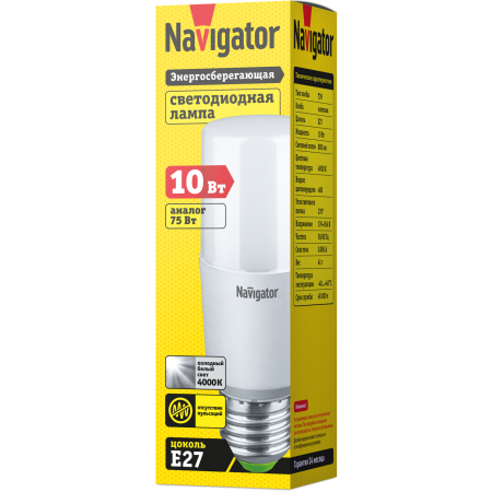 Лампа светодиодная 10вт е27 4000к Navigator 61 466 NLL-T39-10-230-4K-E27 от магазина Диал Электро