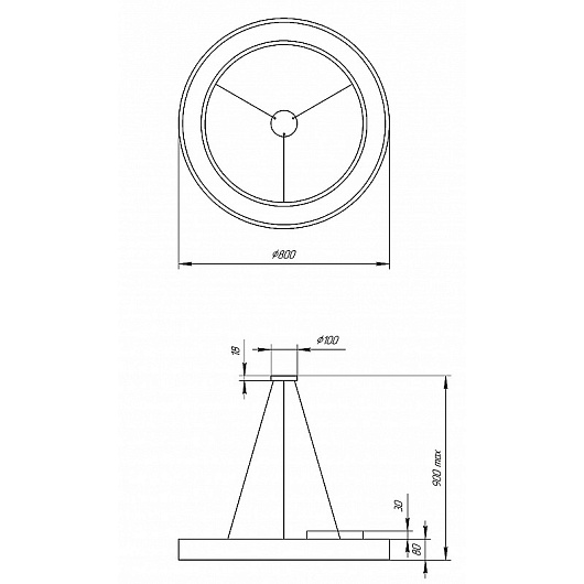 Светильник LED ЭРА Geometria SPO-134-W-40K-056 Ring 56Вт 4000К 4200Лм IP40 800*800*80 белый подвесной от магазина Диал Электро