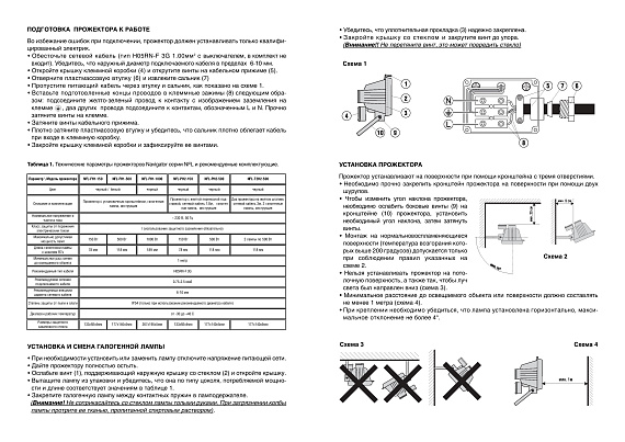 Прожектор Navigator 94 606 NFL-PH2-500-R7s/BLY(ИО 500 Вт на переноске) от магазина Диал Электро