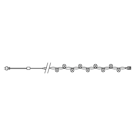 CL44 Гирлянда линейная,  200 LED мульти, с эффектом стробов, 20 м +1.5м черный шнур, IP65 от магазина Диал Электро