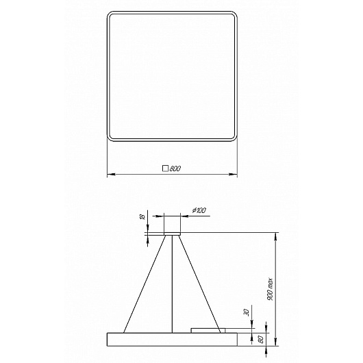 Светильник LED ЭРА Geometria SPO-164-B-40K-110 Quadro 110Вт 4000К 17300Лм IP40 800х800х80 мм черный подвесной от магазина Диал Электро