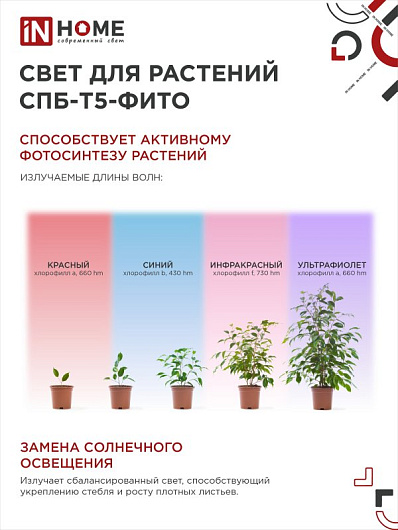 Светильник светодиодный СПБ-Т5-ФИТО 20Вт 230B 1170мм IN HOME от магазина Диал Электро