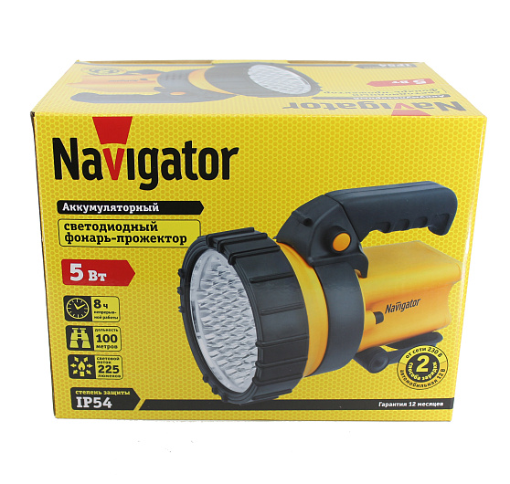 Фонарь Navigator 94 966 NPT-SP10-ACCU Прожект. 37LED, аккум.4В, 4Ач. от магазина Диал Электро