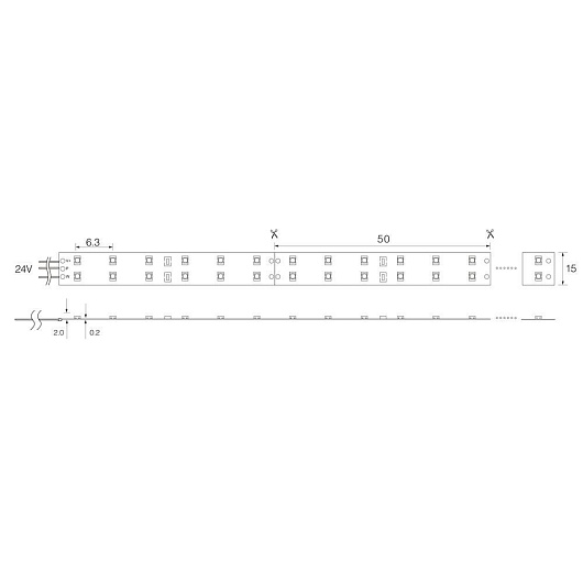 Лента светодиодная, 240SMD(2835)/m 19.2W/m 12V 5m 6500К, LS615 от магазина Диал Электро