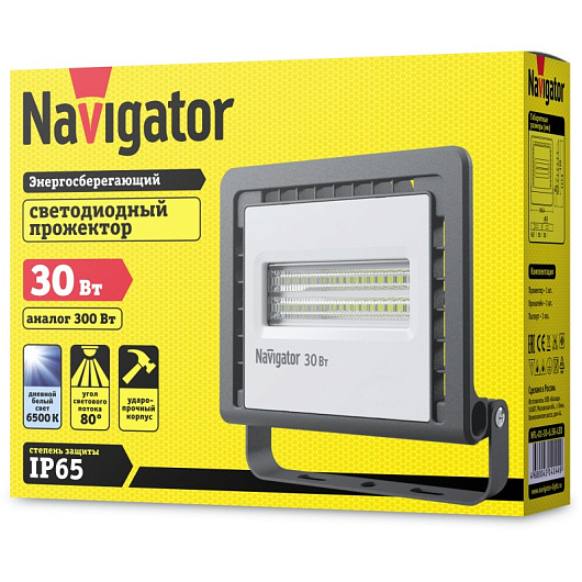 Прожектор светодиодный 30вт 4000к ip65 Navigator 14 143 NFL-01-30-4K-LED от магазина Диал Электро