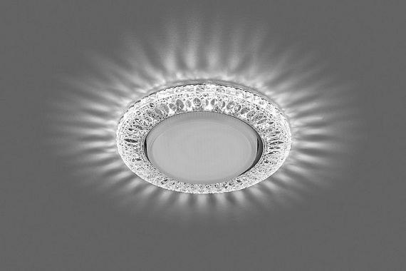 Светильник встраиваемый с белой LED подсветкой Feron CD4022 потолочный GX53 без лампы прозрачный 29475 от магазина Диал Электро