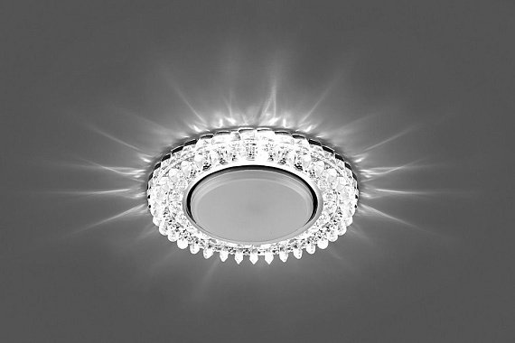 Светильник встраиваемый с белой LED подсветкой Feron CD4027 потолочный GX53 без лампы прозрачный 29541 от магазина Диал Электро