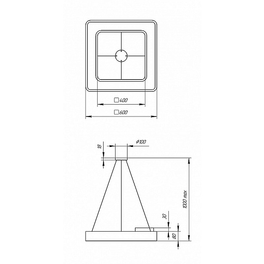 Светильник LED ЭРА Geometria SPO-161-W-40K-060 Quadro 60Вт 4000К 5500Лм IP40 600*600*80 белый подвесной от магазина Диал Электро