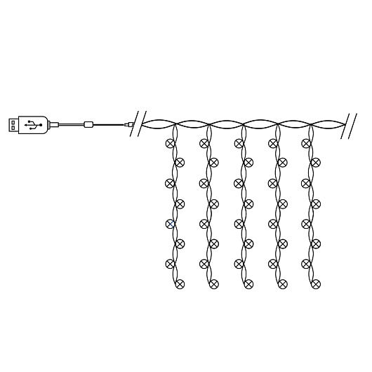 Гирлянда USB 480 LED 3*3м, мульти, IP20 , сетевой шнур 3м в комплекте, CL591 от магазина Диал Электро