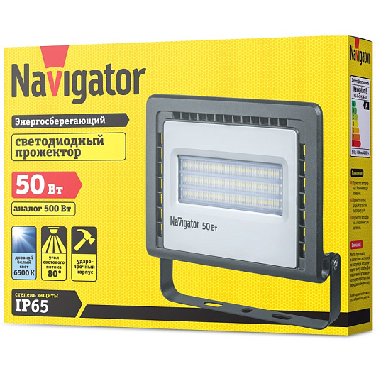 Прожектор светодиодный 50 вт 6500к Navigator 14 146 NFL-01-50-6.5K-LED от магазина Диал Электро