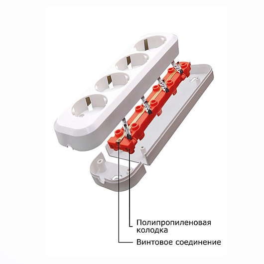 Розетка переносная разборная 3-местная с/з PST16-310-20, белый от магазина Диал Электро