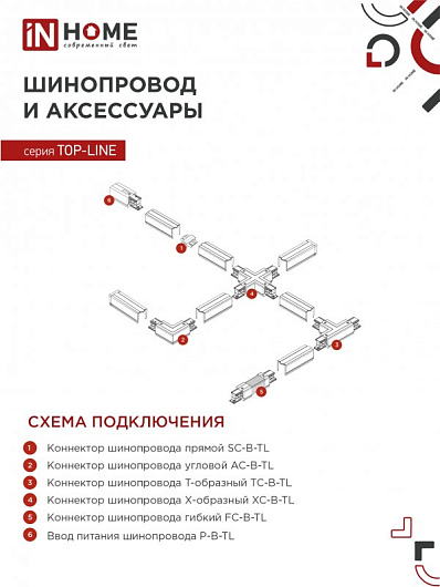 Светильник трековый светодиодный на шинопровод TR-07-TL 25Вт 6500К 2500Лм IP40 24 градуса черный серии TOP-LINE IN HOME от магазина Диал Электро