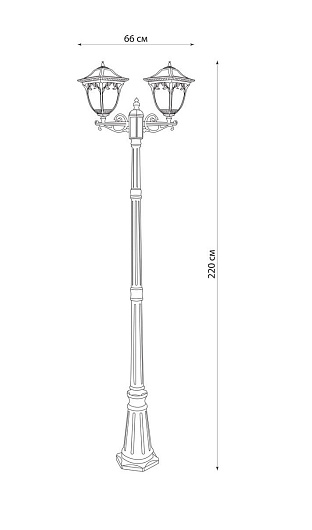 Светильник садово-парковый, 100W 230V E27 2,2M черное золото, IP44, PL4088 от магазина Диал Электро