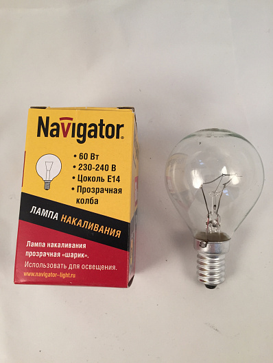 Лампа Navigator 94 316 NI-C-60-230-E14-CL (КНР) от магазина Диал Электро