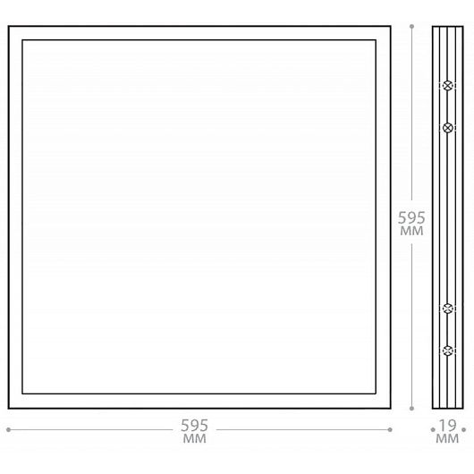 Универсальная светодиодная панель армстронг ДВО Feron AL2115 ОПАЛ 36W 6500K белый встраиваемый светильник 595х595х19мм 21083 от магазина Диал Электро