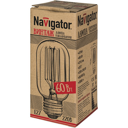 Лампа Navigator 71 958 NI-V-T45-SC15-60-230-E27-CLG от магазина Диал Электро