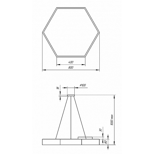 Светильник LED ЭРА Geometria SPO-122-W-40K-066 Hexagon 66Вт 4000К 4800Лм IP40 800*800*80 белый подвесной от магазина Диал Электро