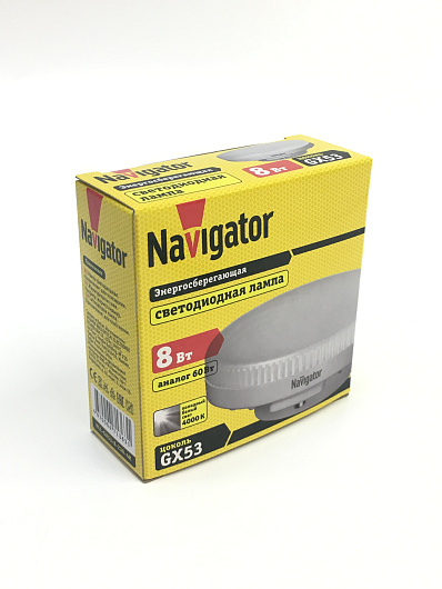 Лампа светодиодная таблетка gx53 8вт 4000к  Navigator 71 363 NLL-GX53-8-230-4K(Professional) от магазина Диал Электро