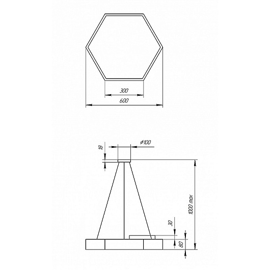 Светильник LED ЭРА Geometria SPO-121-B-40K-038 Hexagon 38Вт 4000К 4000Лм IP40 600*600*80 черный подвесной от магазина Диал Электро