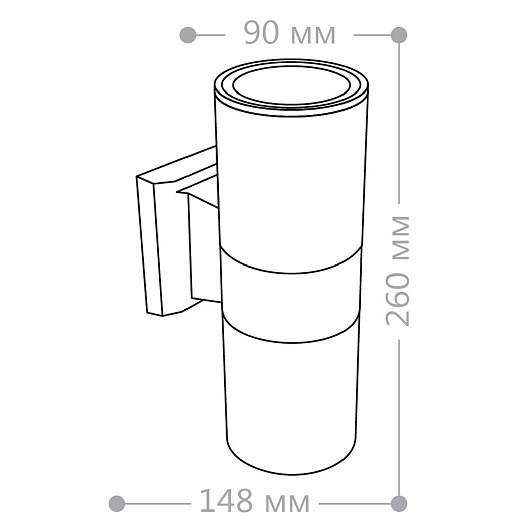 Светильник садово-парковый Feron DH0702, на стену вверх/вниз, 18W 2*E27 230V, серый 06295 от магазина Диал Электро