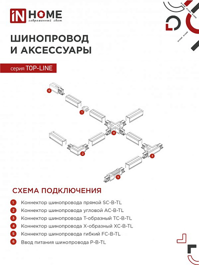 Светильник трековый под лампу с подсветкой TR-GX53-TL 52RB GX53 черный серии TOP-LINE IN HOME от магазина Диал Электро