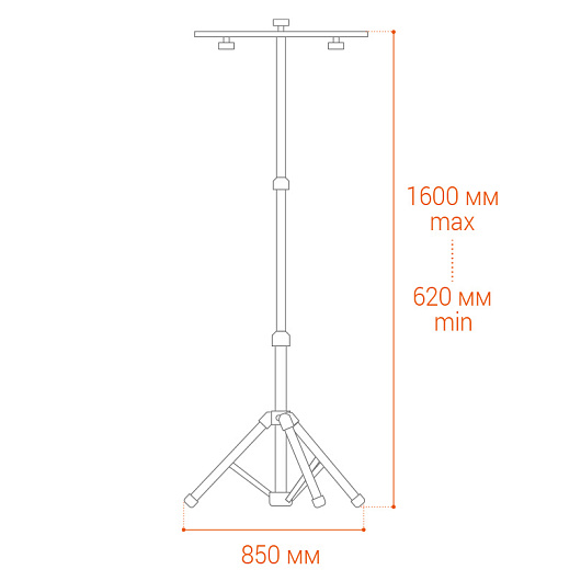 Телескопический стойка подставка штатив для прожекторов WOLTA WFL-TRI/01Y 620-1600*850*850мм желтый от магазина Диал Электро