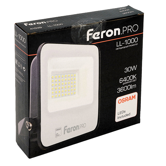 Светодиодный прожектор Feron.PRO LL-1000 IP65 30W 6400K 41539 от магазина Диал Электро