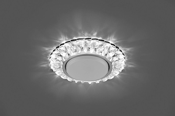 Светильник встраиваемый с белой LED подсветкой Feron CD4026 потолочный GX53 без лампы прозрачный от магазина Диал Электро