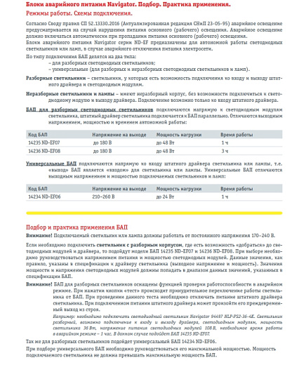 Блок аварийного питания бап до 24 Вт 2500 мАч 60 минут драйвер Navigator 14 234 ND-EF06 от магазина Диал Электро