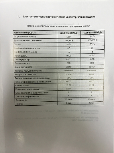 Светильник аварийный СДБО-215 "ВЫХОД" 1.5 часа LLT от магазина Диал Электро