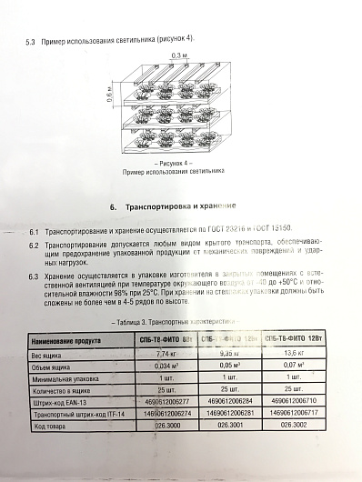 Светильник сд СПБ-T8-ФИТО 8Вт 160-260В IP40 600мм для роста растений от магазина Диал Электро