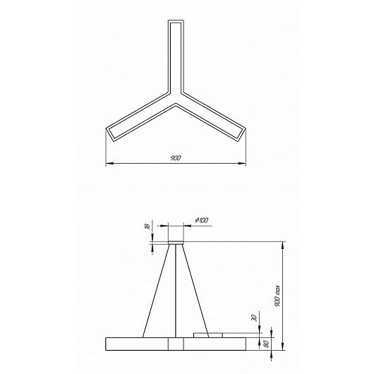 Светильник LED ЭРА Geometria SPO-143-B-40K-056 Igrek 56Вт 4000К 3700Лм IP40 900*900*80 черный подвесной от магазина Диал Электро