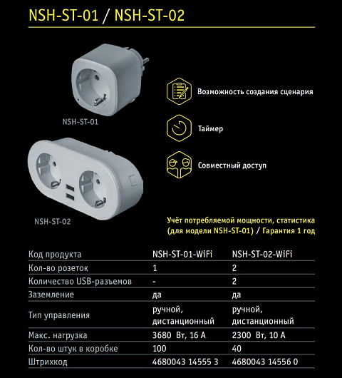 Розетка Navigator 14 555 NSH-ST-01-WiFi от магазина Диал Электро