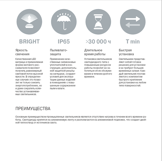 Светодиодный Светильник LWP40-С 1200мм, IP65, 40 Вт, 6500K от магазина Диал Электро