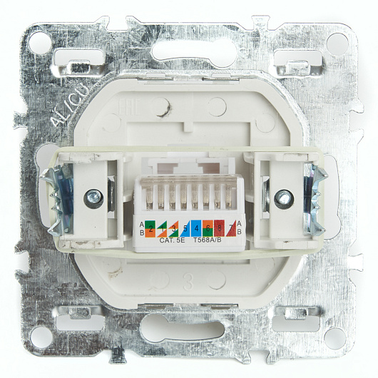 Розетка компьютерная 1-местная RJ-45 (механизм), серия Эрна, PST00-9107-03, черный от магазина Диал Электро