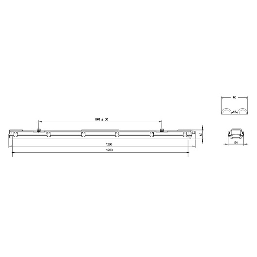 Светильник ЭРА SPP-101-0-002-120 IP65 под 2 светодиодные лампы T8 G13 LED 2x1200 от магазина Диал Электро