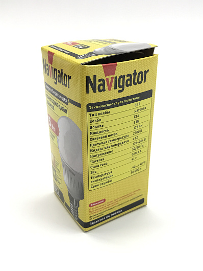 Лампа Navigator 94 476 NLL-P-G45-5-230-2.7K-E14 от магазина Диал Электро