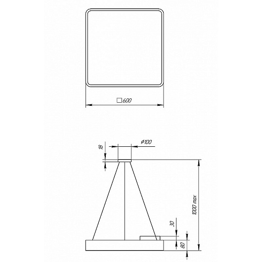 Светильник LED ЭРА Geometria SPO-163-B-40K-050 Quadro 50Вт 4000К 3700Лм IP40 600*600*80 черный подвесной от магазина Диал Электро