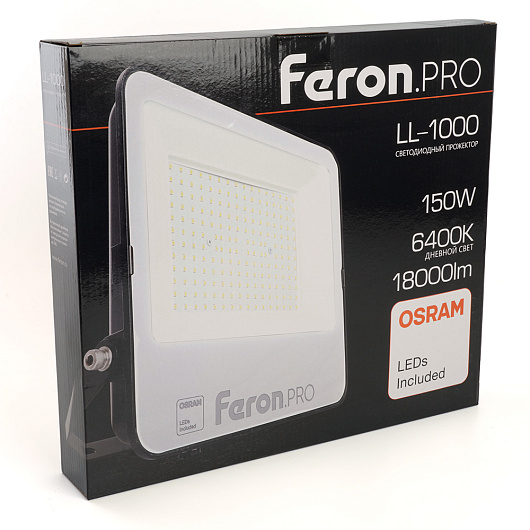 Светодиодный прожектор Feron.PRO LL-1000 IP65 150W 6400K черный 41542 от магазина Диал Электро