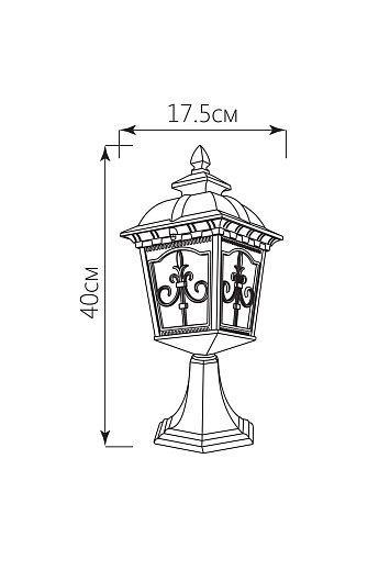 Светильник садово-парковый Feron PL4094 четырехгранный на постамент 60W E27 230V, черное золото 11521 от магазина Диал Электро