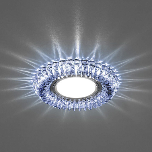 Светильник потолочный встраиваемый со светодиодной подсветкой 15LED*2835 SMD, MR16 50W G5.3, прозрачный (+ синий), CD904 с драйвером в комплекте от магазина Диал Электро