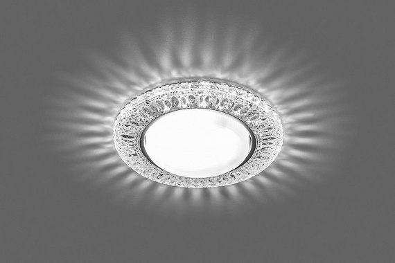 Светильник встраиваемый с белой LED подсветкой Feron CD4022 потолочный GX53 без лампы прозрачный 29475 от магазина Диал Электро