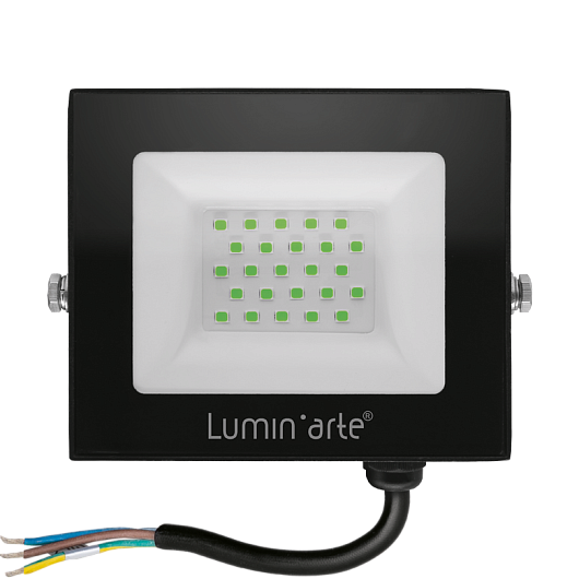 Светодиодный прожектор LUMIN'ARTE LFL-30W/07 30Вт зелённый цвет свечения IP65 серый корпус 112х83х25 1/60 от магазина Диал Электро